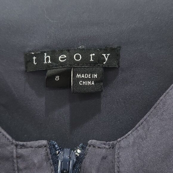 Theory Corset Fit Flare Grey Pleated Tank Dress Silk Size 8 - Picture 2 of 7